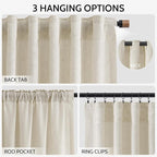 Vanilla Linen Curtains 84 Inches Long - Image 2