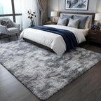8x10 Area Rugs for Living Room, Tie-Dyed Light Grey Large Fluffy Shag Bedroom - Image 6