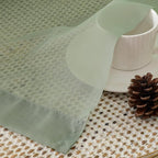 2 Pieces Sage Green Sheer Curtains 108" Length - Image 2