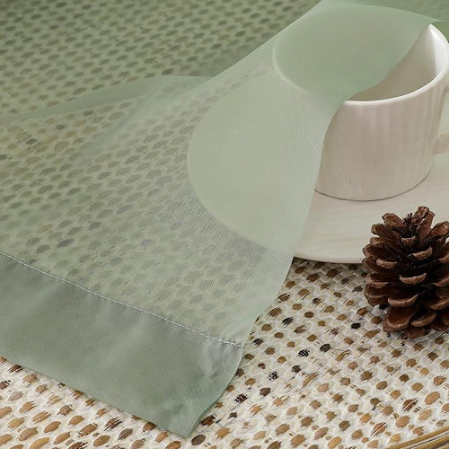2 Pieces Sage Green Sheer Curtains 108" Length - Image 2