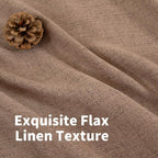 Mocha Brown Linen Semi Sheer Curtains 42X63 Inch Length - Image 4