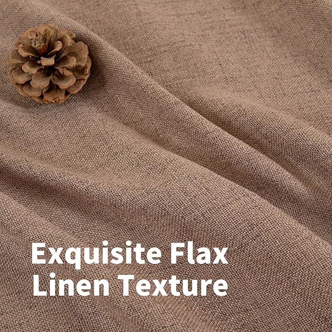 YoungsTex Linen Curtains 90 Inch Length, Light Filtering Drapes - Image 4