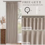 Burlywood Birch 92 Inch Long Blackout Curtains Thick Linen Pinch Pleated | 100% - Image 4