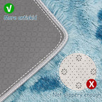 Super Soft Fluffy Living Room Area Rug 2x6 ft Tie-Dyed Light Blue Shaggy Furry - Image 4