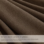 120 Inch Pinch Pleat Brown 100% Blackout Thick Linen Curtains - Image 2