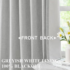 Vision Home Light Grey Pinch Pleated Full Blackout Curtains Linen Blended Room - Image 2