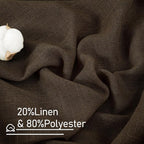 Linen Curtains 60 Inch Length 2 Panels, Light Filtering Sheer Panels | Faux - Image 2