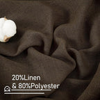 Dark Brown Linen Curtains for Bedroom, 2 Panels, 34 x 72 Inch | 72 Inch Length - Image 2