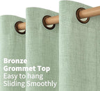 YoungsTex Sage Green Linen Curtains 48 Inch Length - Image 5