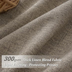 Extra Short 45 Inch Dark Flax Light Filtering Kitchen Curtains 2 Panels Set - Image 2