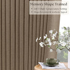 Latte Pleated Linen 100% Blackout 84 Inch Curtains - Image 4