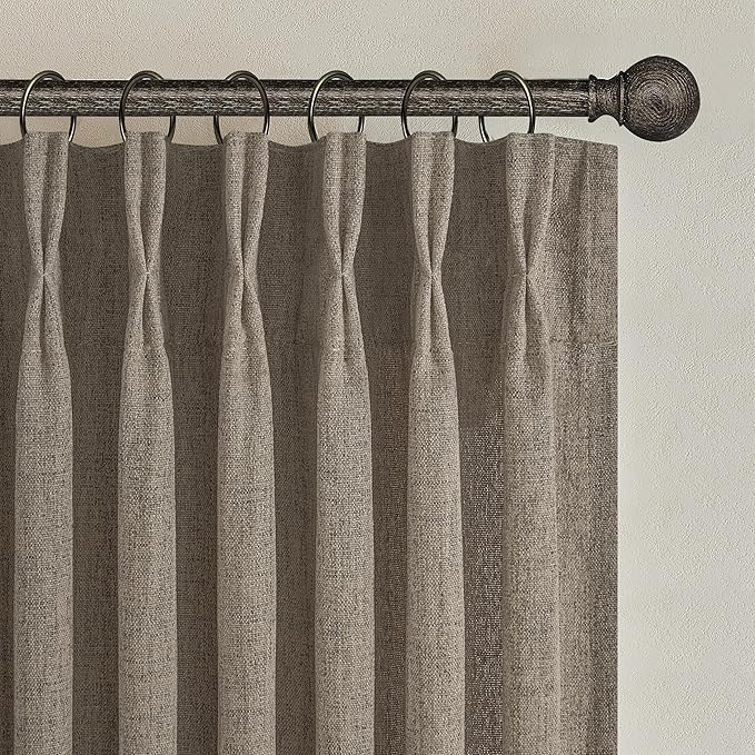 Pinch Pleated Farmhouse Burlap 90 Inch Curtains by PleatedDrapes