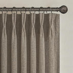 Extra Short 45 Inch Dark Flax Light Filtering Kitchen Curtains 2 Panels Set by PleatedDrapes