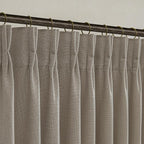 Pinch Pleated Taupe Linen Semi Sheer Curtains 84 Inches Long 2 Panels Set | by Twodrapes