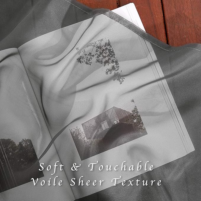 NICETOWN Sheer Curtains 120" Extra Long Voile Texture, Grommet Top Soft Voile - Image 4