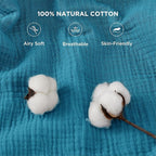Bedsure 100% Cotton Muslin Blanket Queen Size - Image 3