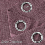 NICETOWN Faux Linen Greyish Purple Blackout Curtains 84 inches Long - Image 2