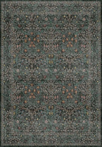 Vintage Dark Green Living Room Rug, 7x10 Washable Area Rugs - Image 3