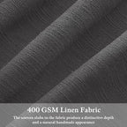 102 Inches Pinch Pleated Light Filtering Linen Charcoal Grey Curtains 50W | - Image 3