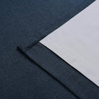 Vision Home Navy Blue Pinch Pleated Full Blackout Curtains Linen Blended Room - Image 7