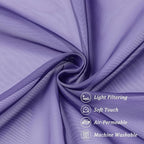 Chyhomenyc Sheer Purple Tier Curtains 24 Inch Length, Small Window Curtains - Image 8