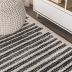 JONATHAN Y Khalil Modern Berber Stripe Cream/Black Runner Rug, Contemporary - Image 4