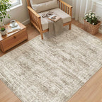 Soalmost 3x5 Rugs Non-Slip, Small Washable Kitchen Entryway Area Rug Brown | - Image 3