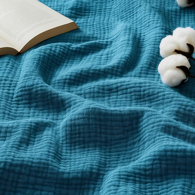 Bedsure 100% Cotton Muslin Blanket King Size by Unknown