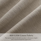 Dark Taupe Flax Linen Light Filter Pinch Pleated Curtains 100 Inches Long | 100 - Image 3