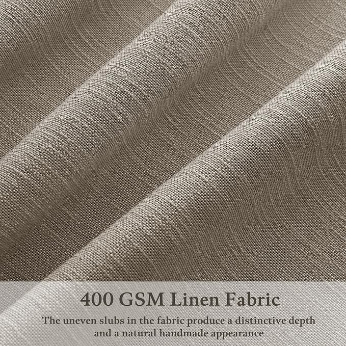 Dark Taupe Flax Linen Light Filter Pinch Pleated Curtains 100 Inches Long | 100 - Image 3