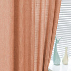 MYSKY HOME Orange Curtains for Bedroom, Short Curtains for Small Window - Image 4