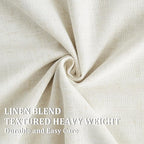 Vision Home Natural Pinch Pleated Full Blackout Curtains Linen Blended Room - Image 6