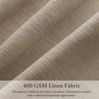 Pinch Pleat 84 Inch Semi Sheer Linen Memory Trained Curtains Camel Tan 50W | - Image 3