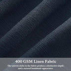 Thick Linen Pleat Dark Blue Semi Sheer Privacy Curtains 50 by 86 2 Panels | 86 - Image 3