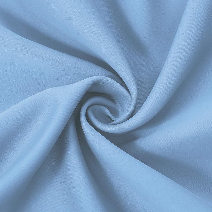 Sky Blue Thermal Blackout Curtains/52 x 63 Inch/Set of 2 Panels Room Darkening - Image 5