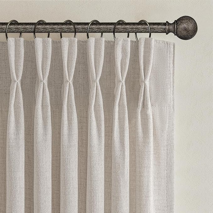 Greyish Brown Pleated 90 Inch Bedroom Curtains 2 Panels Set, Memory Shape Pinch - Image 8