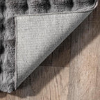 nuLOOM Jeni Dark Grey Checkered Washable Area Rug - Image 4